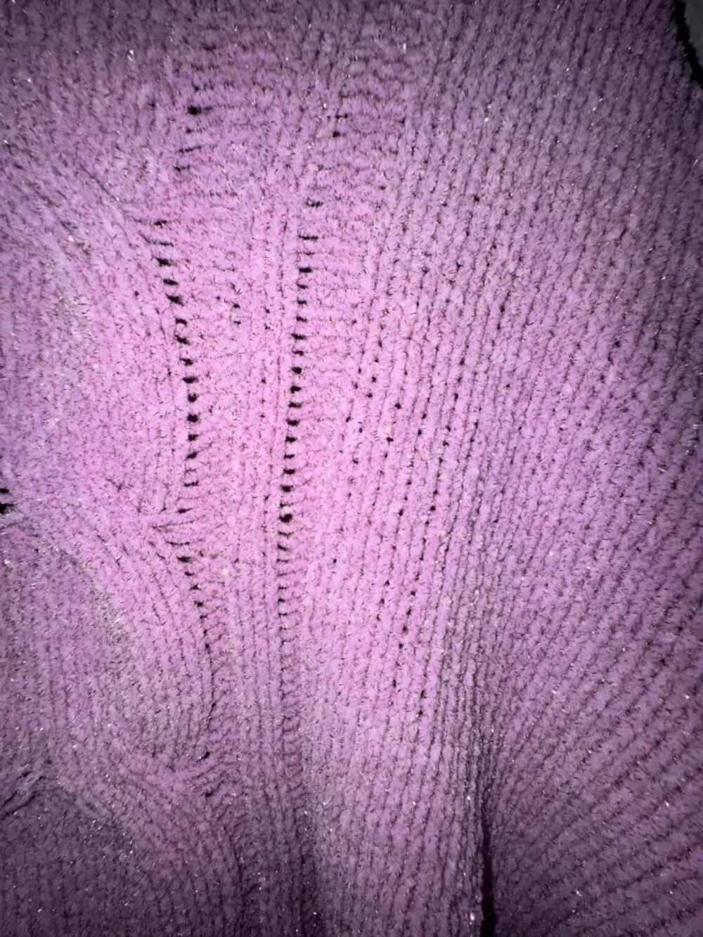 Justice Cropped Cable Knit Sweater with Sparkles